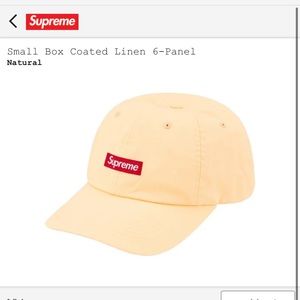 Supreme coated linen 6 panel hat